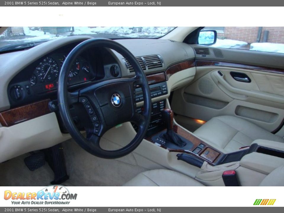 2001 BMW 5 Series 525i Sedan Alpine White / Beige Photo #7