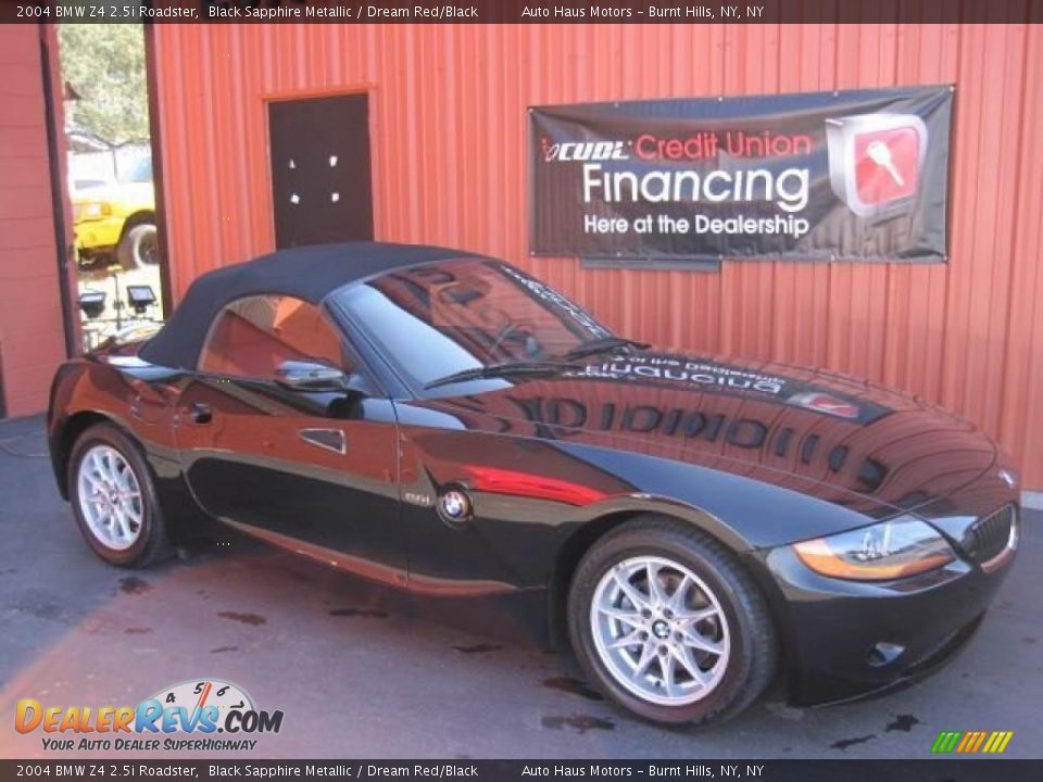 2004 BMW Z4 2.5i Roadster Black Sapphire Metallic / Dream Red/Black Photo #11