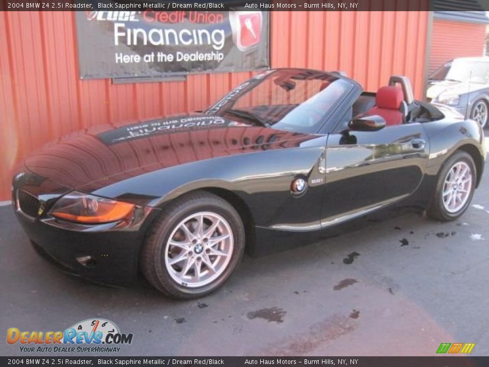 2004 BMW Z4 2.5i Roadster Black Sapphire Metallic / Dream Red/Black Photo #15