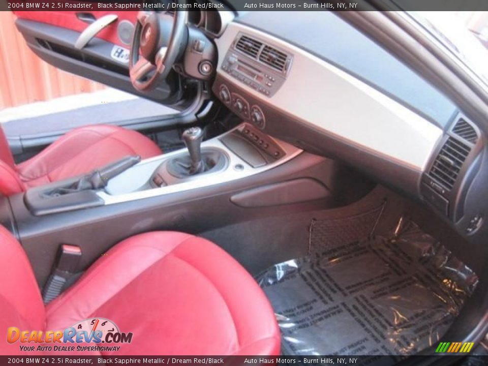 2004 BMW Z4 2.5i Roadster Black Sapphire Metallic / Dream Red/Black Photo #25