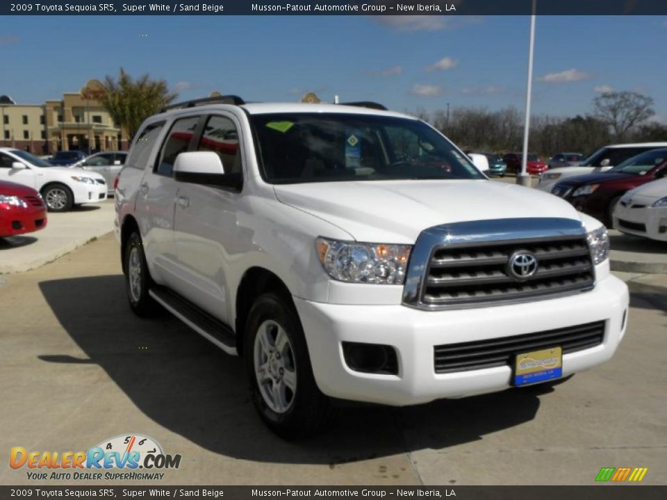2009 Toyota Sequoia SR5 Super White / Sand Beige Photo #7