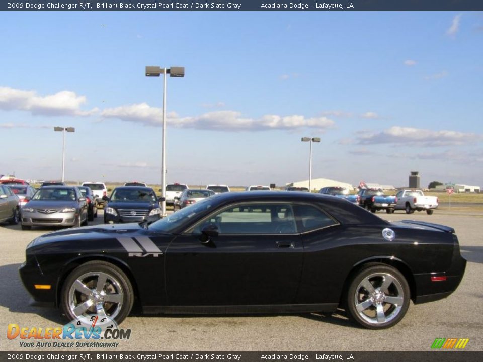 2009 Dodge Challenger R/T Brilliant Black Crystal Pearl Coat / Dark Slate Gray Photo #6
