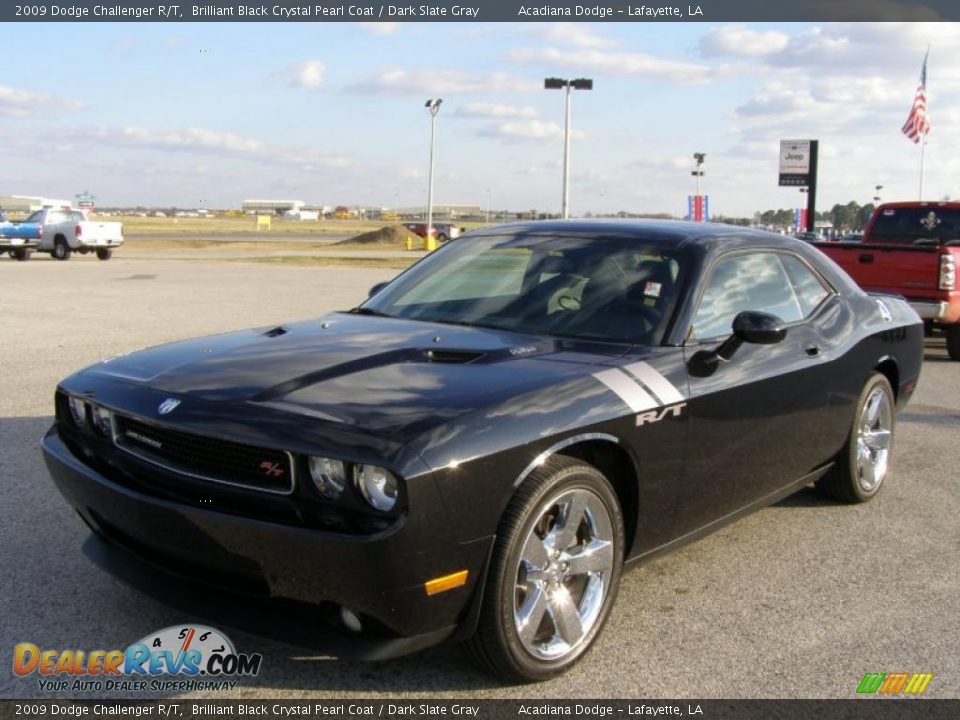 2009 Dodge Challenger R/T Brilliant Black Crystal Pearl Coat / Dark Slate Gray Photo #7