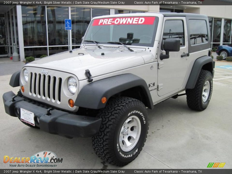 2007 Jeep Wrangler X 4x4 Bright Silver Metallic / Dark Slate Gray/Medium Slate Gray Photo #1