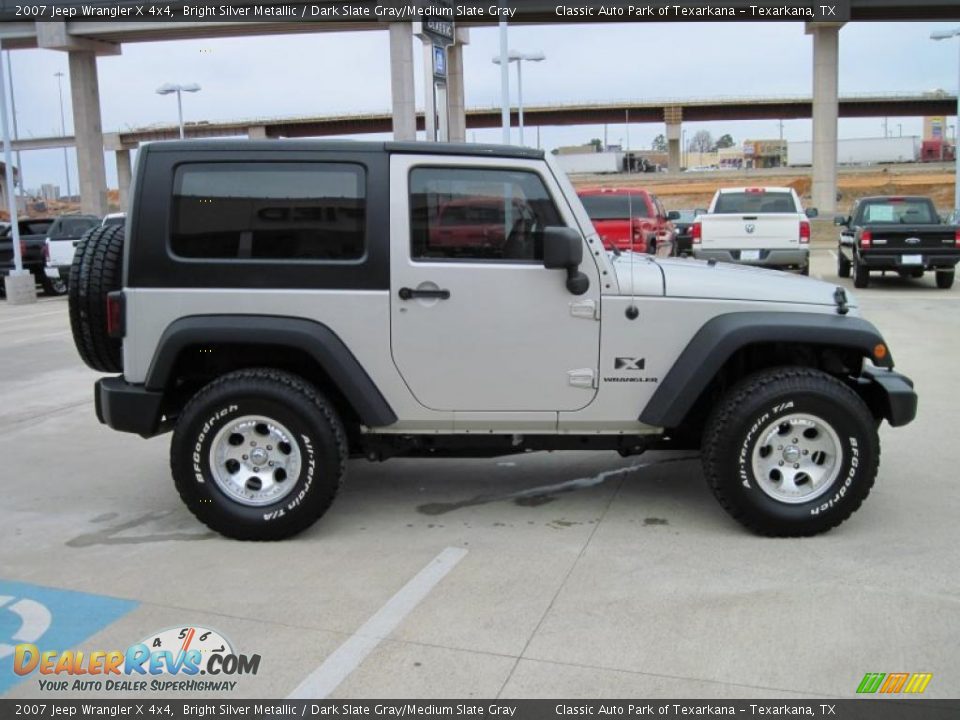 2007 Jeep Wrangler X 4x4 Bright Silver Metallic / Dark Slate Gray/Medium Slate Gray Photo #4