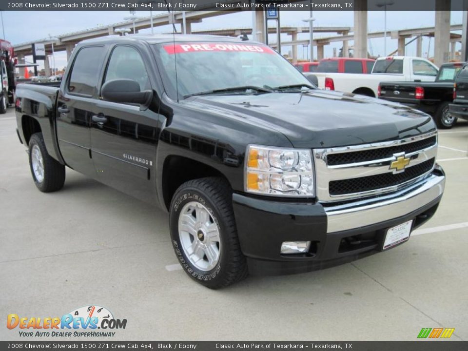 2008 Chevrolet Silverado 1500 Z71 Crew Cab 4x4 Black / Ebony Photo #2