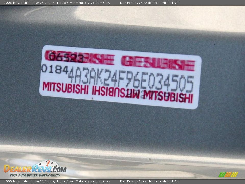 2006 Mitsubishi Eclipse GS Coupe Liquid Silver Metallic / Medium Gray Photo #11