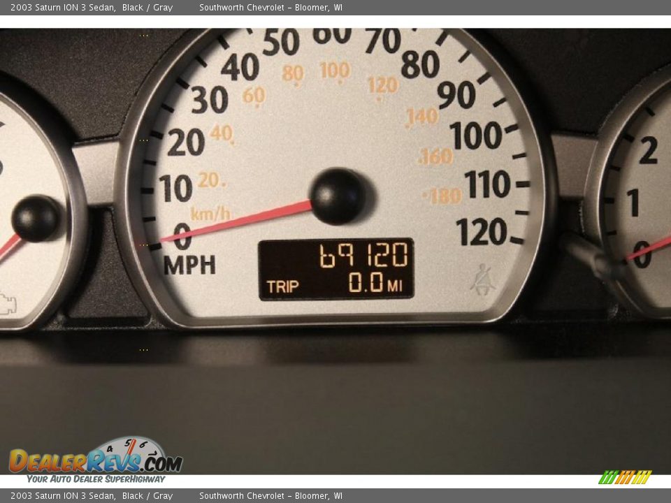 2003 Saturn ION 3 Sedan Black / Gray Photo #8