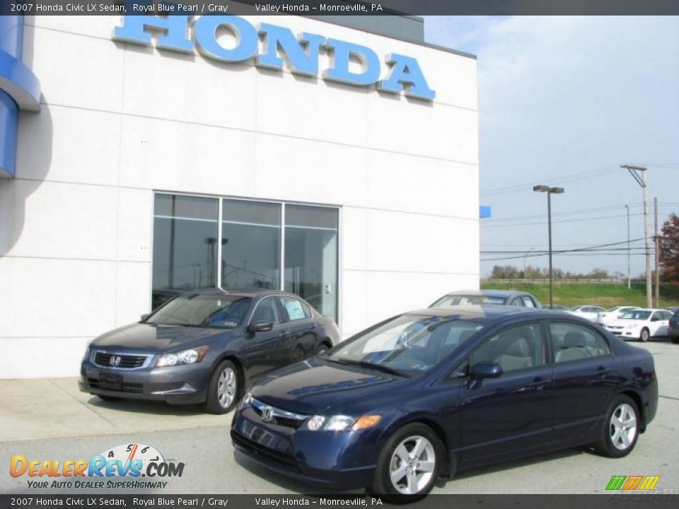 2007 Honda Civic LX Sedan Royal Blue Pearl / Gray Photo #1