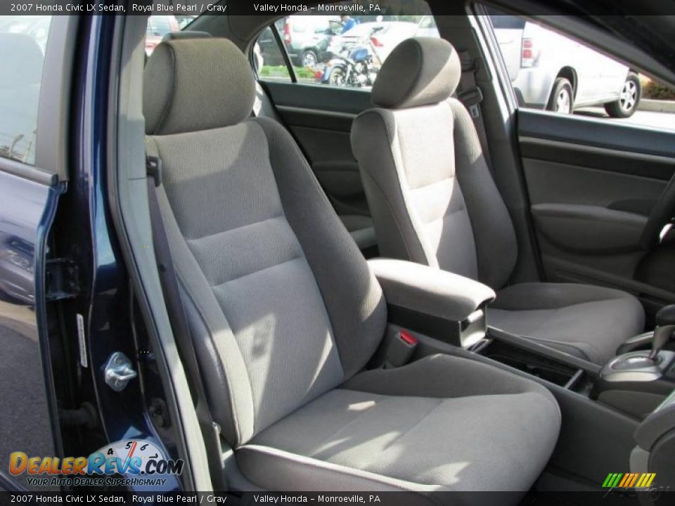 2007 Honda Civic LX Sedan Royal Blue Pearl / Gray Photo #7