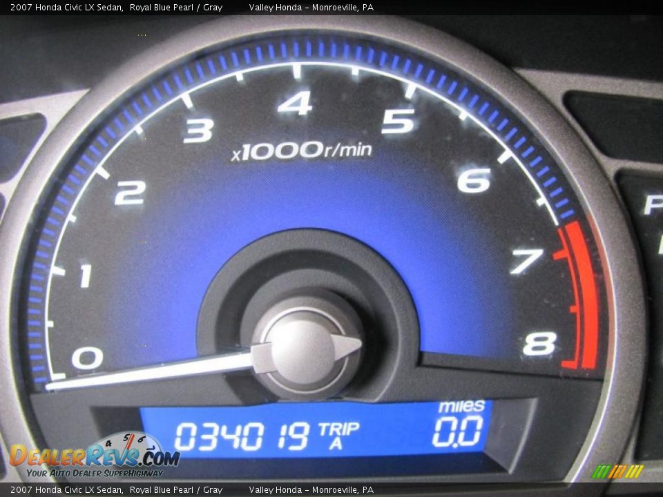 2007 Honda Civic LX Sedan Royal Blue Pearl / Gray Photo #13