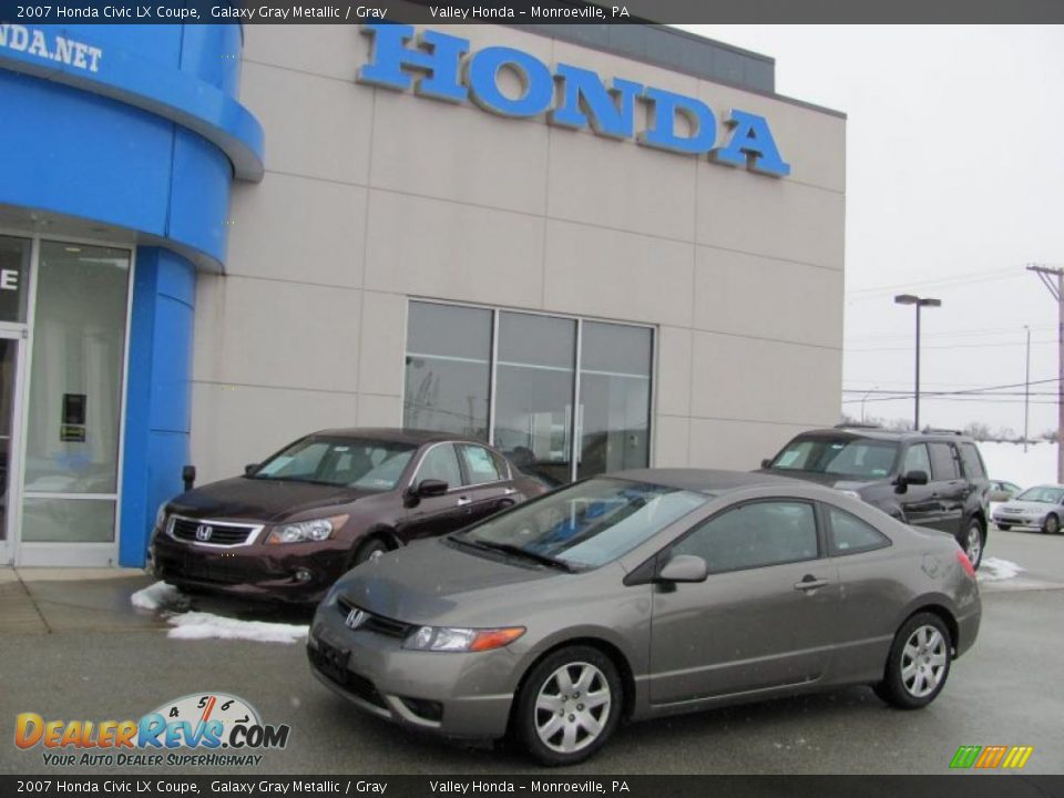 2007 Honda Civic LX Coupe Galaxy Gray Metallic / Gray Photo #1
