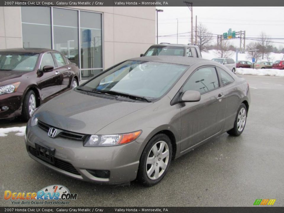 2007 Honda Civic LX Coupe Galaxy Gray Metallic / Gray Photo #2