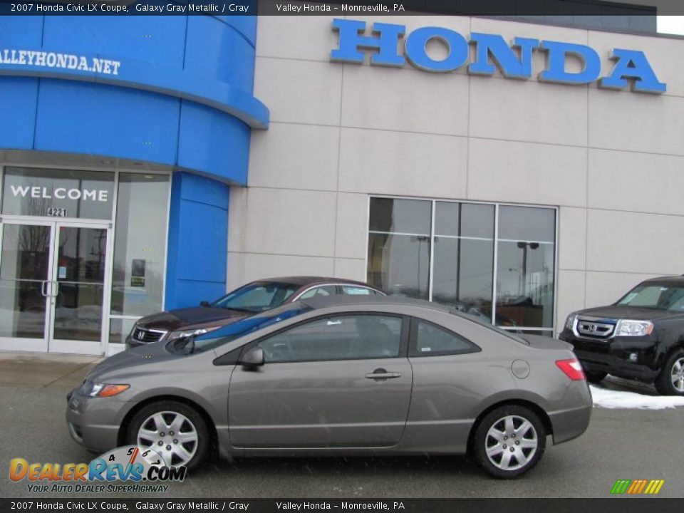 2007 Honda Civic LX Coupe Galaxy Gray Metallic / Gray Photo #3