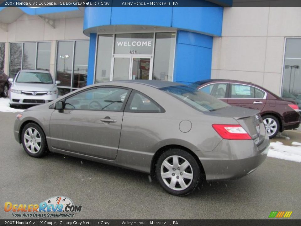 2007 Honda Civic LX Coupe Galaxy Gray Metallic / Gray Photo #4