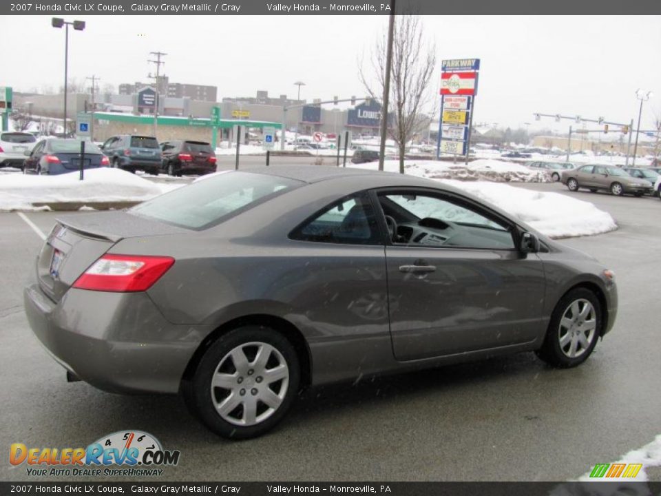 2007 Honda Civic LX Coupe Galaxy Gray Metallic / Gray Photo #5