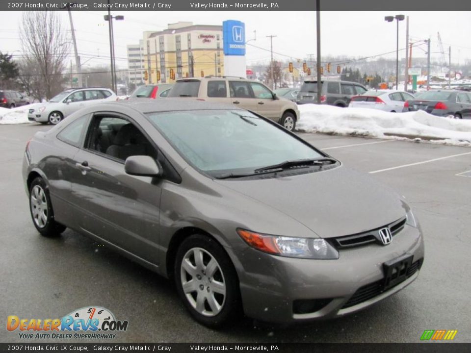 2007 Honda Civic LX Coupe Galaxy Gray Metallic / Gray Photo #6