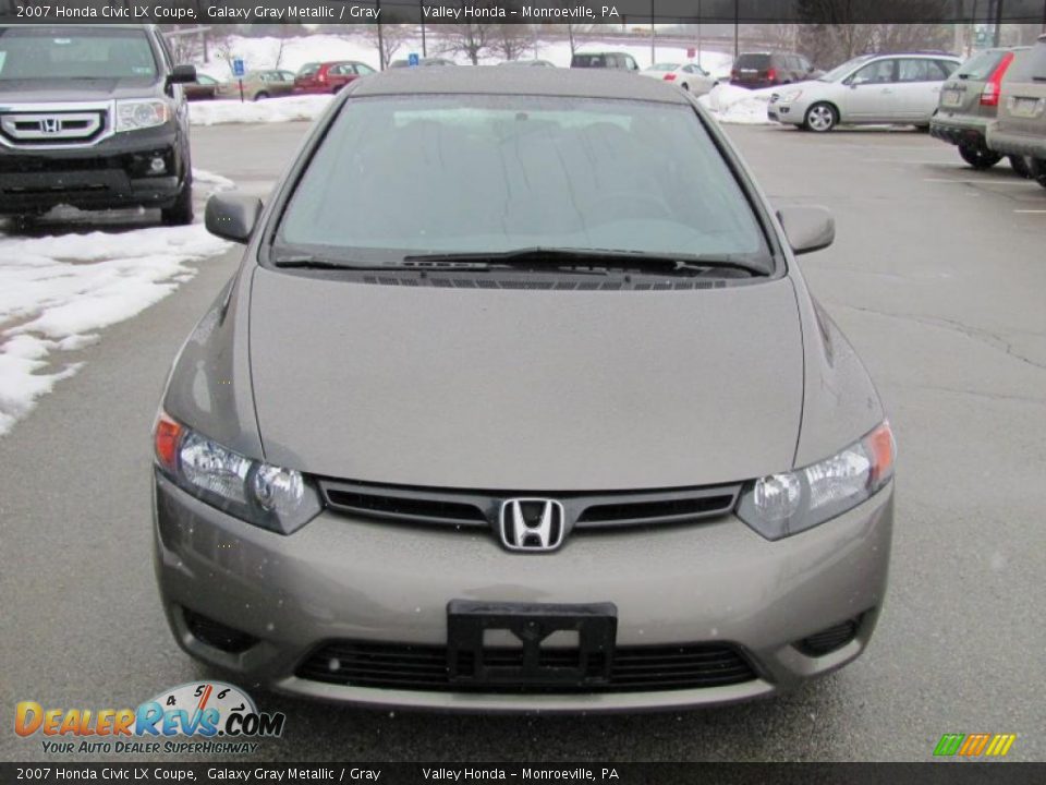 2007 Honda Civic LX Coupe Galaxy Gray Metallic / Gray Photo #7