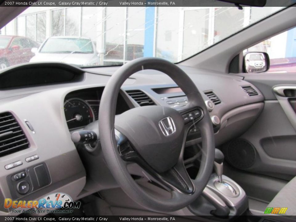 2007 Honda Civic LX Coupe Galaxy Gray Metallic / Gray Photo #8