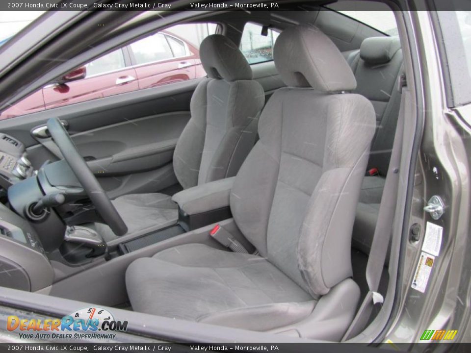 2007 Honda Civic LX Coupe Galaxy Gray Metallic / Gray Photo #12