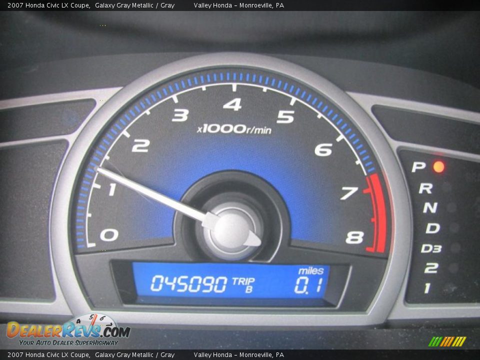 2007 Honda Civic LX Coupe Galaxy Gray Metallic / Gray Photo #15