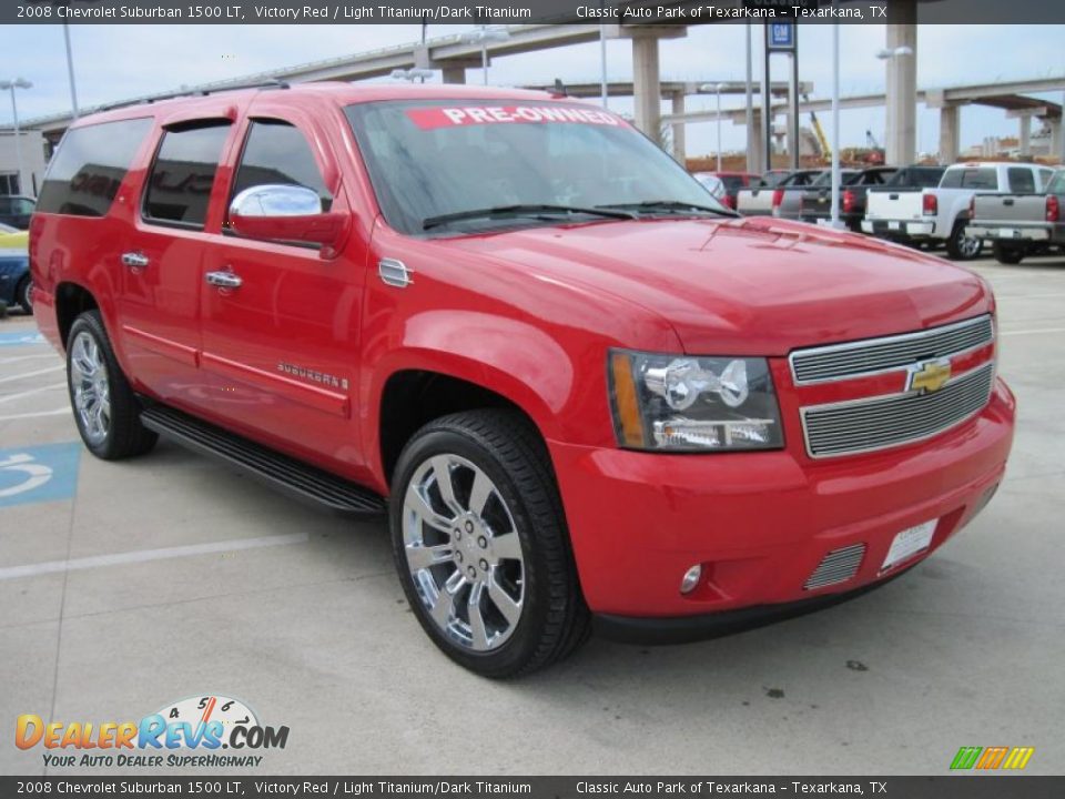 2008 Chevrolet Suburban 1500 LT Victory Red / Light Titanium/Dark Titanium Photo #2