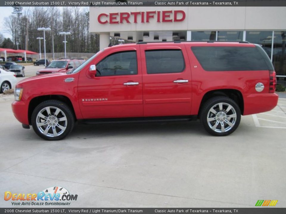 2008 Chevrolet Suburban 1500 LT Victory Red / Light Titanium/Dark Titanium Photo #3