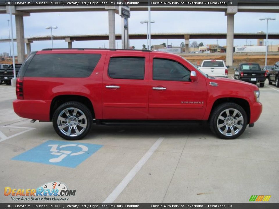 2008 Chevrolet Suburban 1500 LT Victory Red / Light Titanium/Dark Titanium Photo #4
