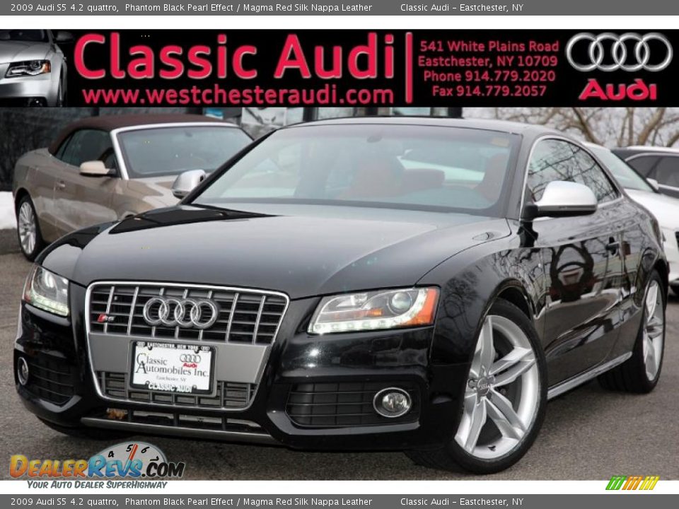2009 Audi S5 4.2 quattro Phantom Black Pearl Effect / Magma Red Silk Nappa Leather Photo #1
