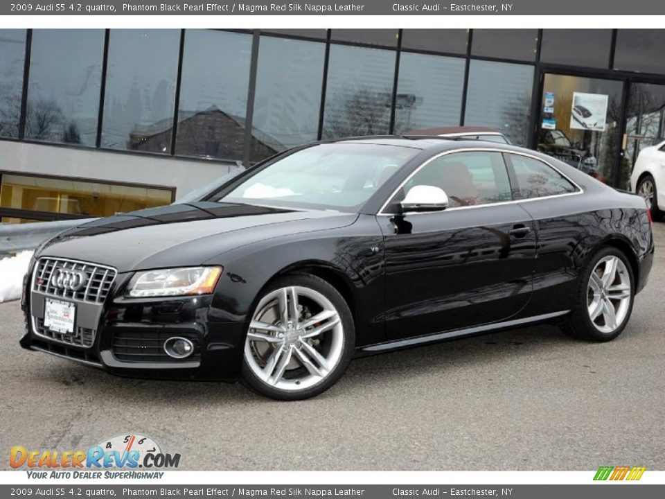 2009 Audi S5 4.2 quattro Phantom Black Pearl Effect / Magma Red Silk Nappa Leather Photo #2