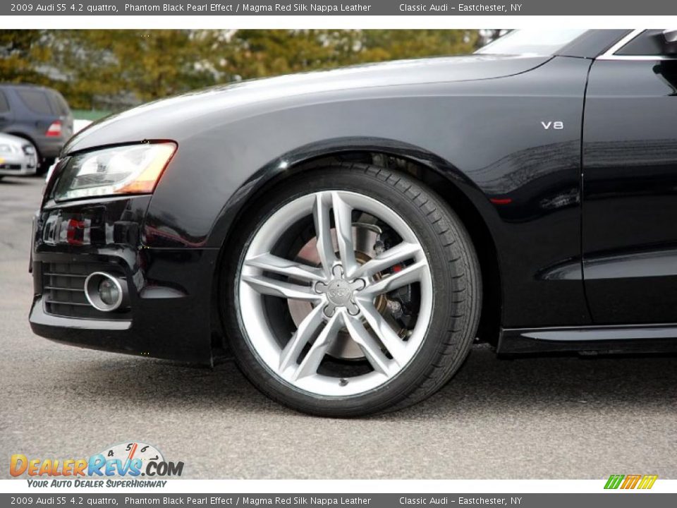2009 Audi S5 4.2 quattro Phantom Black Pearl Effect / Magma Red Silk Nappa Leather Photo #3