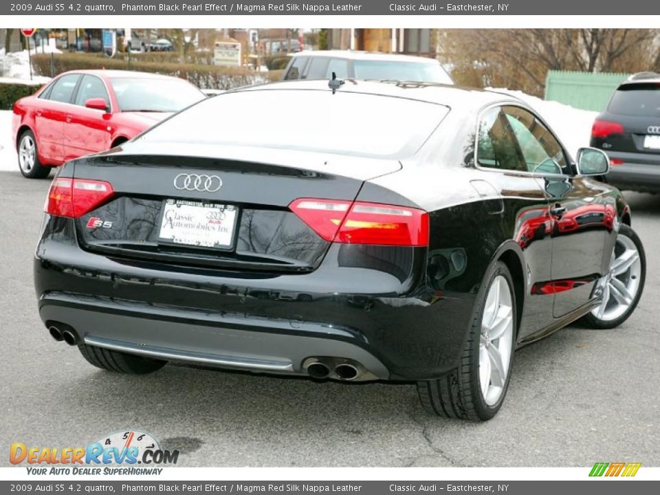 2009 Audi S5 4.2 quattro Phantom Black Pearl Effect / Magma Red Silk Nappa Leather Photo #4