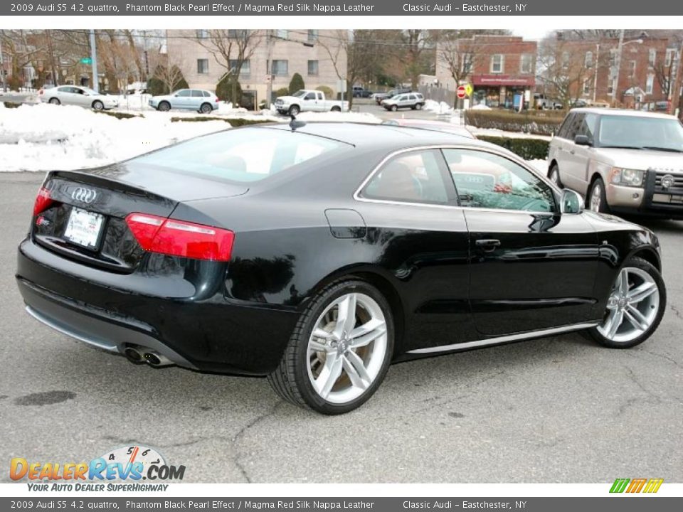 2009 Audi S5 4.2 quattro Phantom Black Pearl Effect / Magma Red Silk Nappa Leather Photo #5