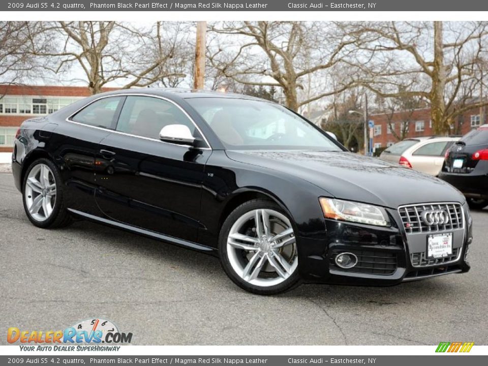 2009 Audi S5 4.2 quattro Phantom Black Pearl Effect / Magma Red Silk Nappa Leather Photo #9