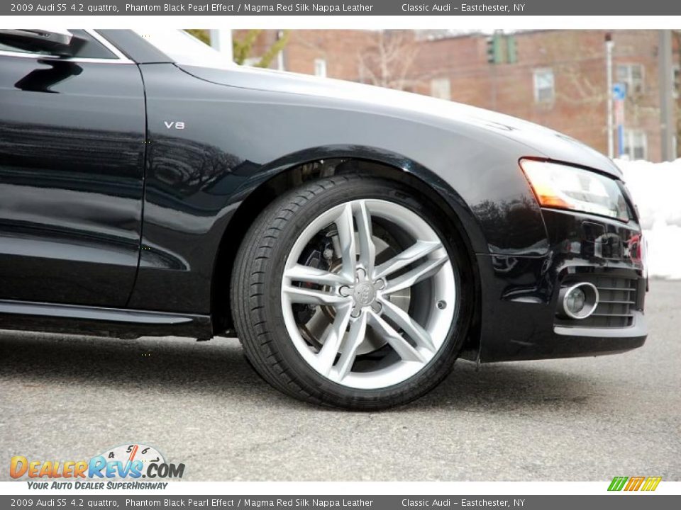 2009 Audi S5 4.2 quattro Phantom Black Pearl Effect / Magma Red Silk Nappa Leather Photo #10