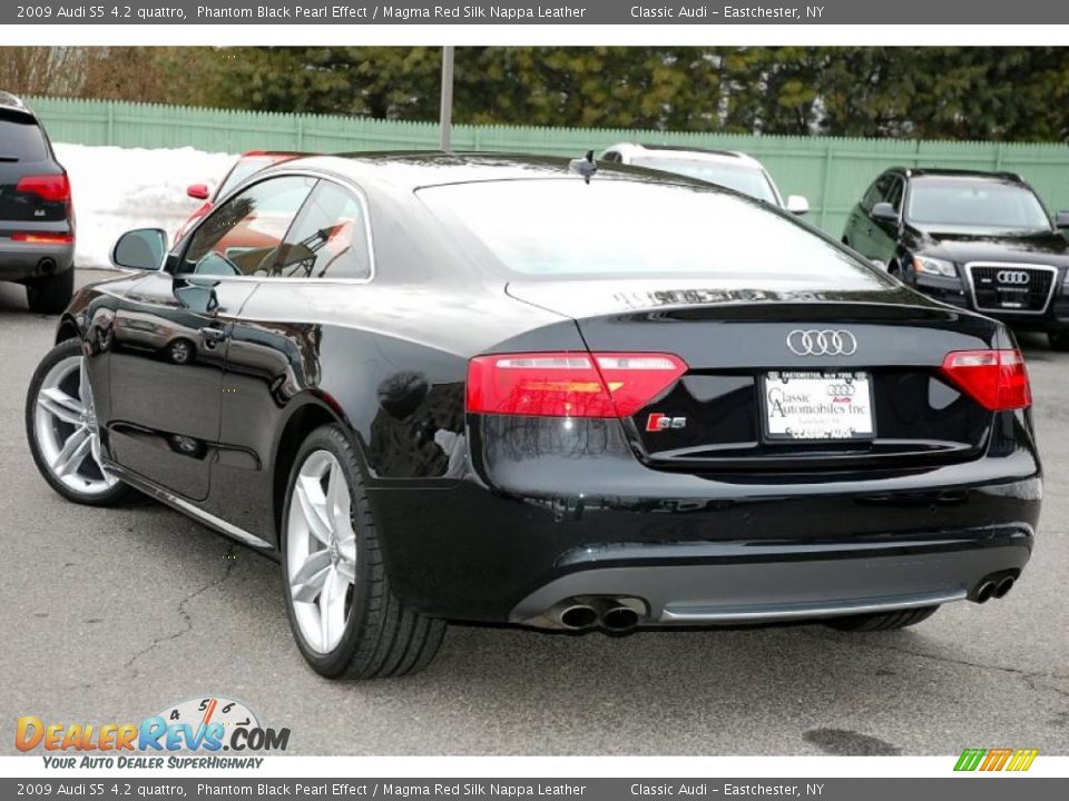 2009 Audi S5 4.2 quattro Phantom Black Pearl Effect / Magma Red Silk Nappa Leather Photo #11