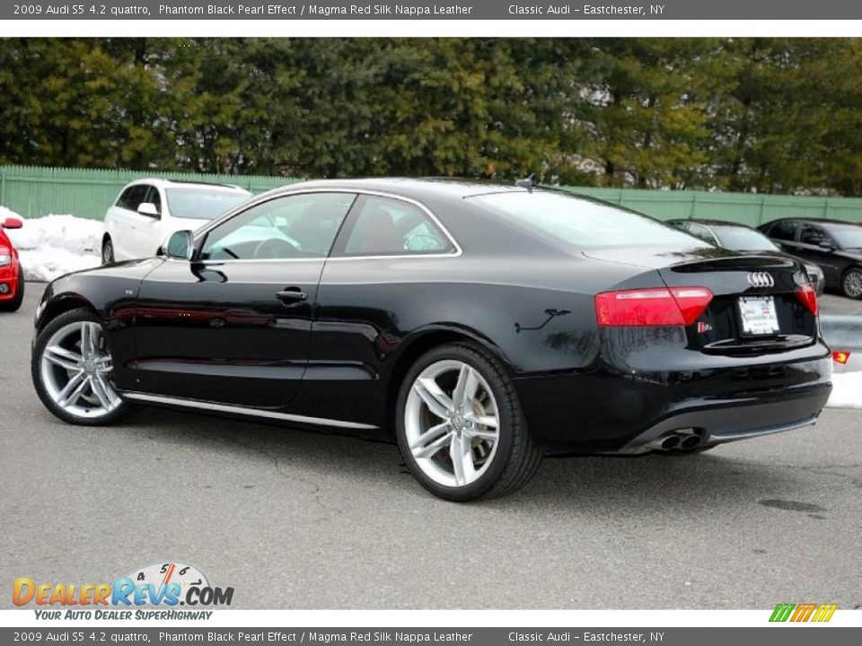 2009 Audi S5 4.2 quattro Phantom Black Pearl Effect / Magma Red Silk Nappa Leather Photo #12