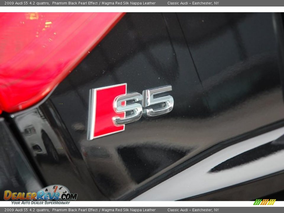 2009 Audi S5 4.2 quattro Phantom Black Pearl Effect / Magma Red Silk Nappa Leather Photo #14