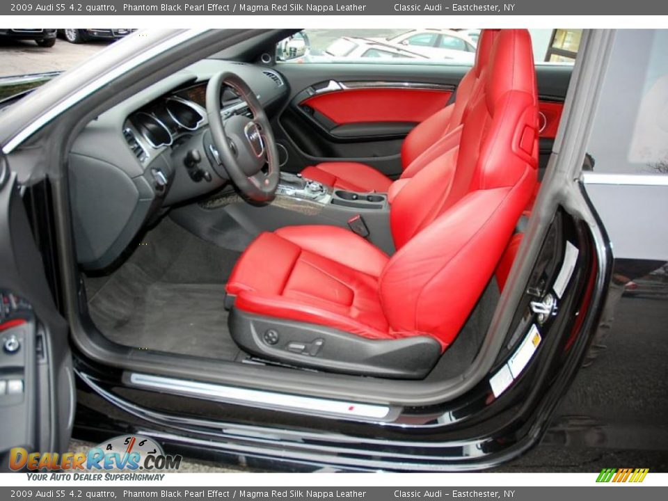 2009 Audi S5 4.2 quattro Phantom Black Pearl Effect / Magma Red Silk Nappa Leather Photo #15