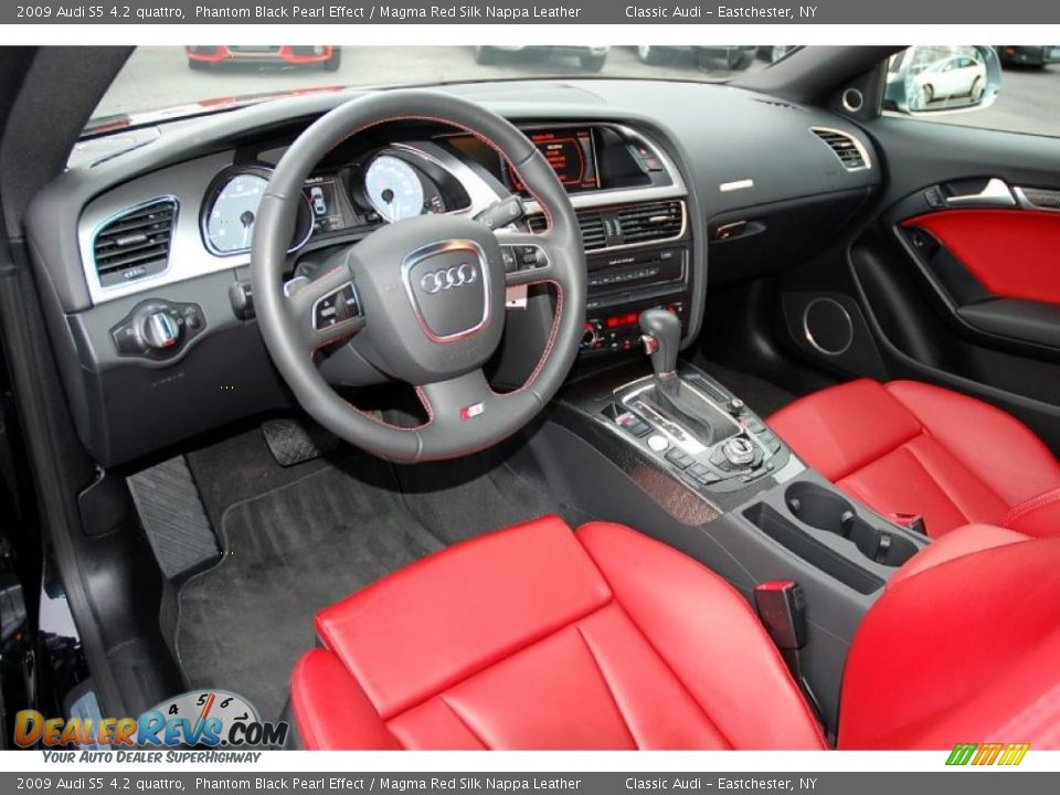 2009 Audi S5 4.2 quattro Phantom Black Pearl Effect / Magma Red Silk Nappa Leather Photo #16