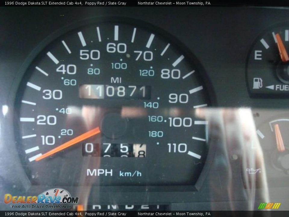 1996 Dodge Dakota SLT Extended Cab 4x4 Poppy Red / Slate Gray Photo #15