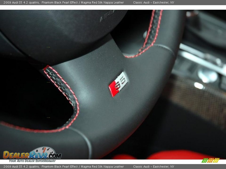 2009 Audi S5 4.2 quattro Phantom Black Pearl Effect / Magma Red Silk Nappa Leather Photo #17