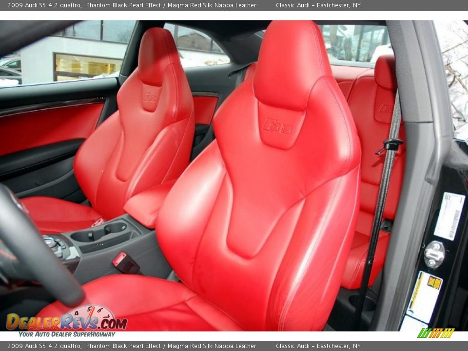 2009 Audi S5 4.2 quattro Phantom Black Pearl Effect / Magma Red Silk Nappa Leather Photo #18