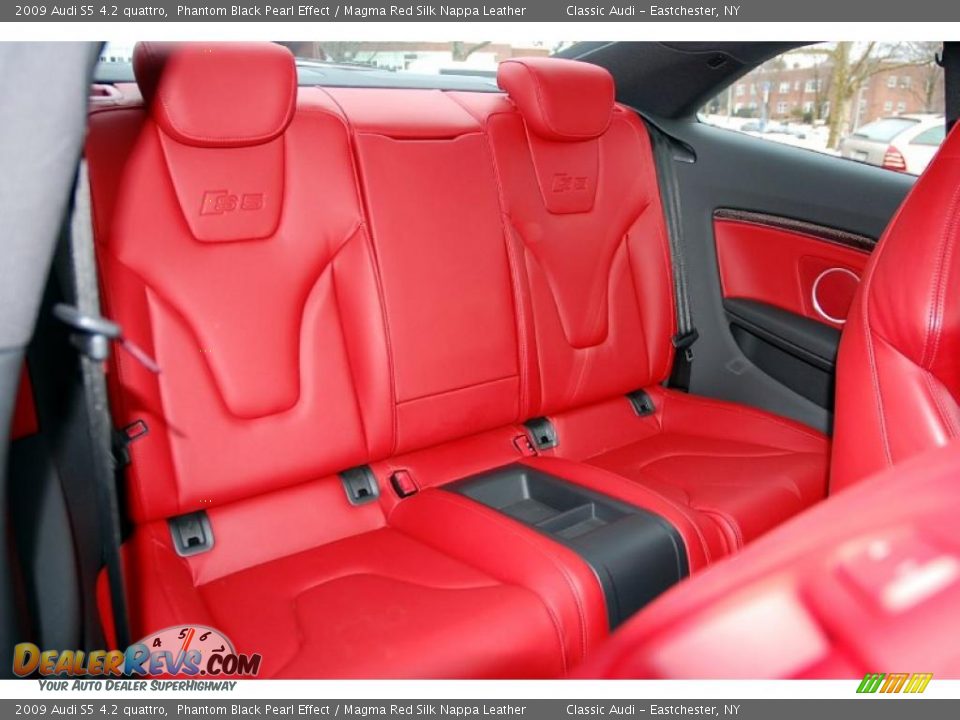 2009 Audi S5 4.2 quattro Phantom Black Pearl Effect / Magma Red Silk Nappa Leather Photo #26