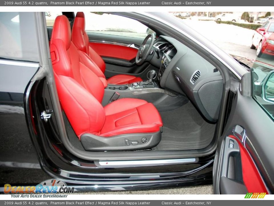 2009 Audi S5 4.2 quattro Phantom Black Pearl Effect / Magma Red Silk Nappa Leather Photo #27