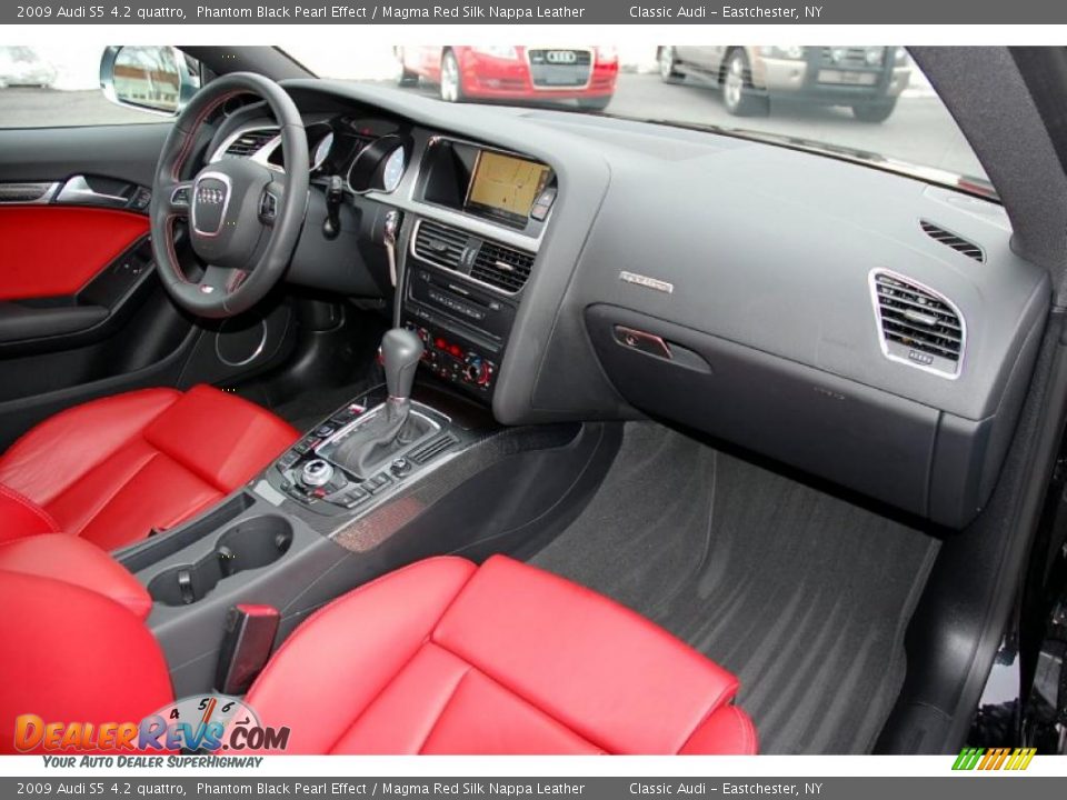 2009 Audi S5 4.2 quattro Phantom Black Pearl Effect / Magma Red Silk Nappa Leather Photo #28