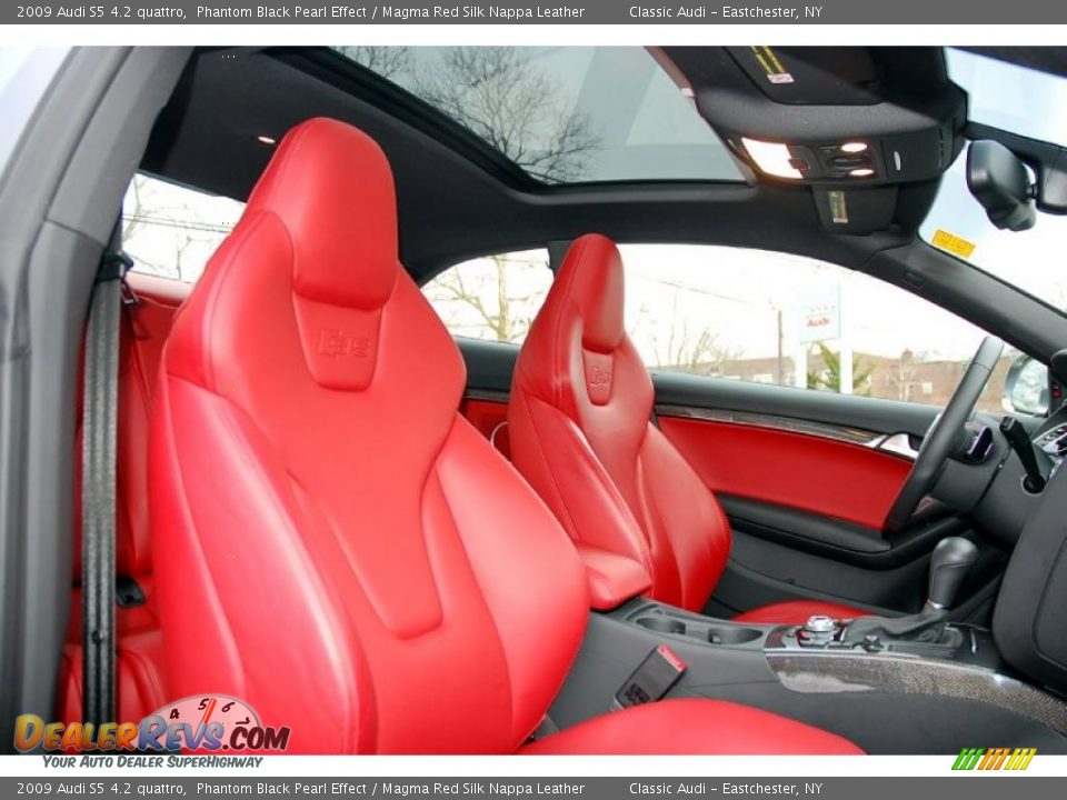 2009 Audi S5 4.2 quattro Phantom Black Pearl Effect / Magma Red Silk Nappa Leather Photo #29