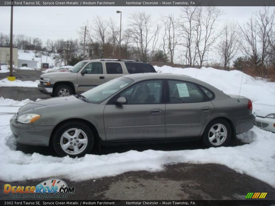 2002 Ford Taurus SE Spruce Green Metallic / Medium Parchment Photo #4