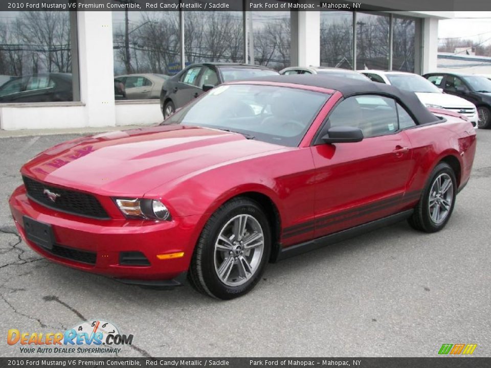 2010 Ford Mustang V6 Premium Convertible Red Candy Metallic / Saddle Photo #1