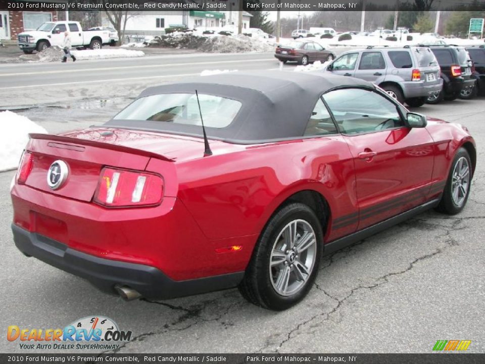 2010 Ford Mustang V6 Premium Convertible Red Candy Metallic / Saddle Photo #3